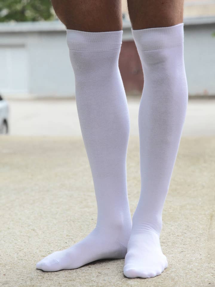 JESSI hvid over knæet højder for engroshandel hos Sokisahtel I BestSockDrawer