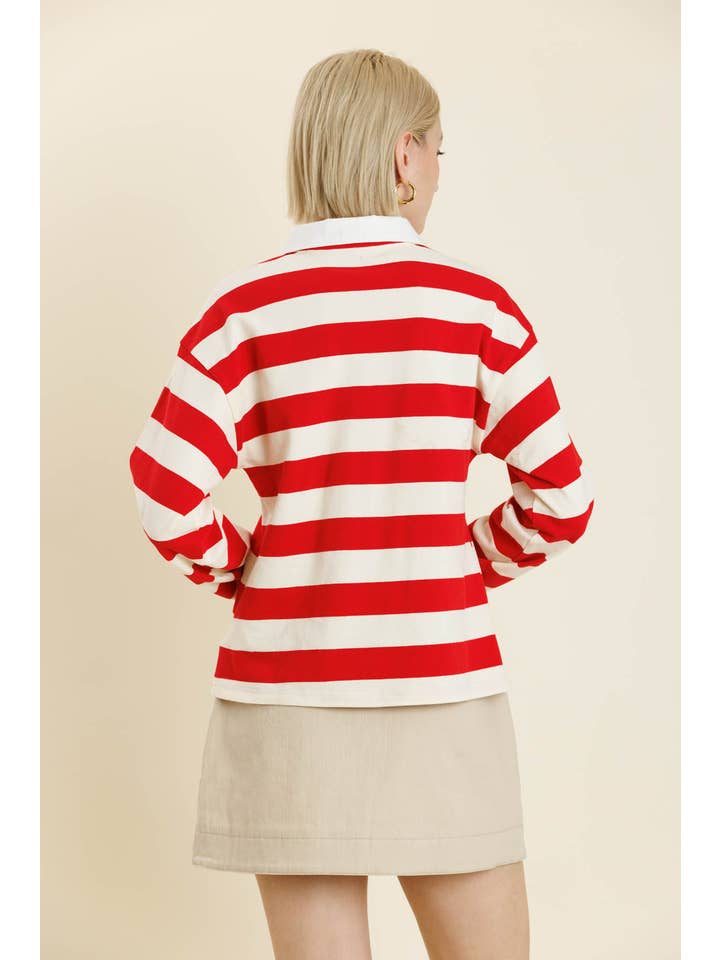 Aureum - Wholesale Blouse - Women's - AT2206 - STRIPED RUGBY SHIRT6