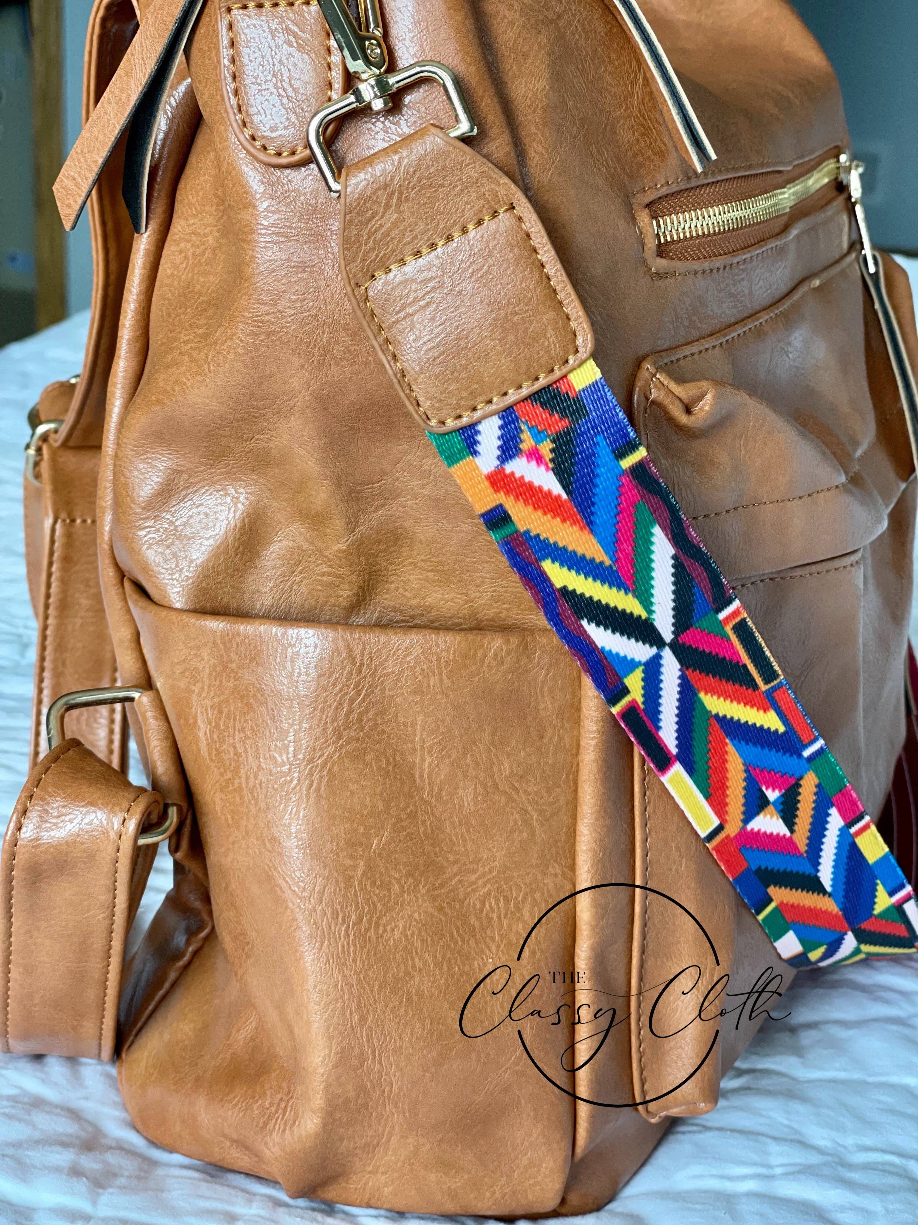 The Classy Cloth WS - Wholesale Backpack - Women's - Chloe Convertible Backpack - Tan - Aqua Brown Boho RTS5