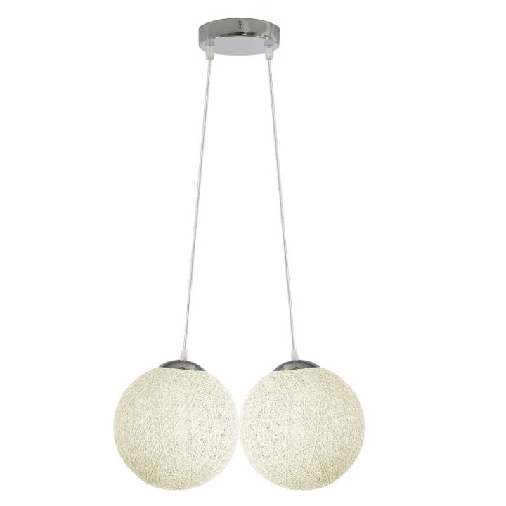 Ledsone - Wholesale Chandelier/hanging light - Modern Industrial Rattan Wicker Woven Ball Globe Two Outlet17