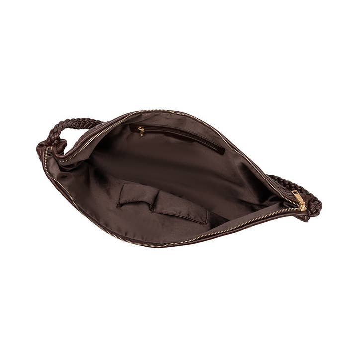 Melie Bianco - Wholesale Shoulder Bag - Women's - Raquel Espresso XL Recycled Shoulder Bag