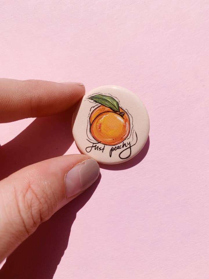 Just Peachy-knap for engroshandel hos Madison O'Brien Art