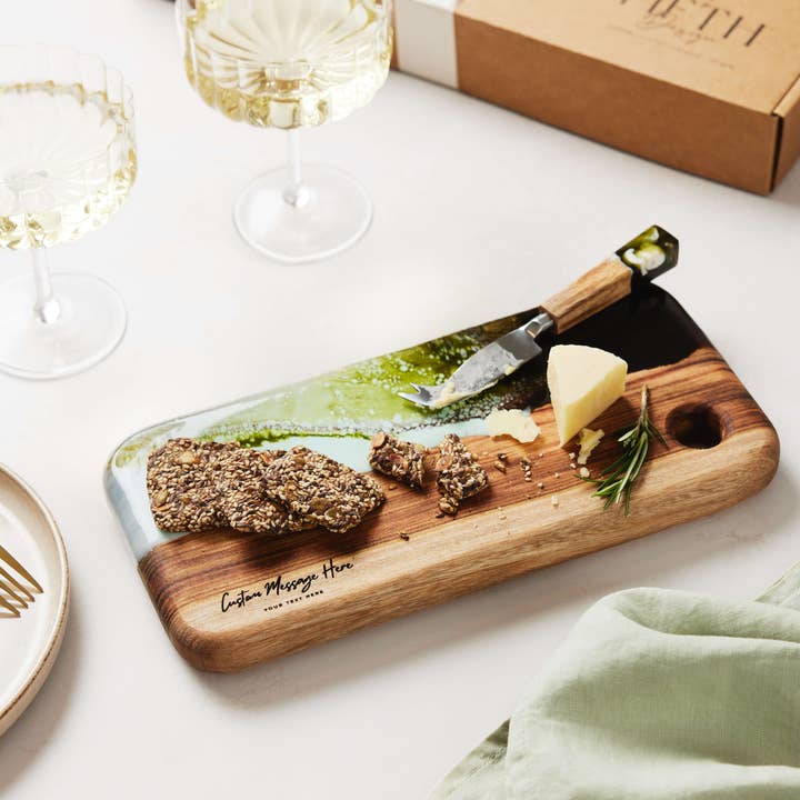 The Fifth Design - Wholesale Cutting Board - Sage Green Handcrafted Resin Art Chopping Board - Small