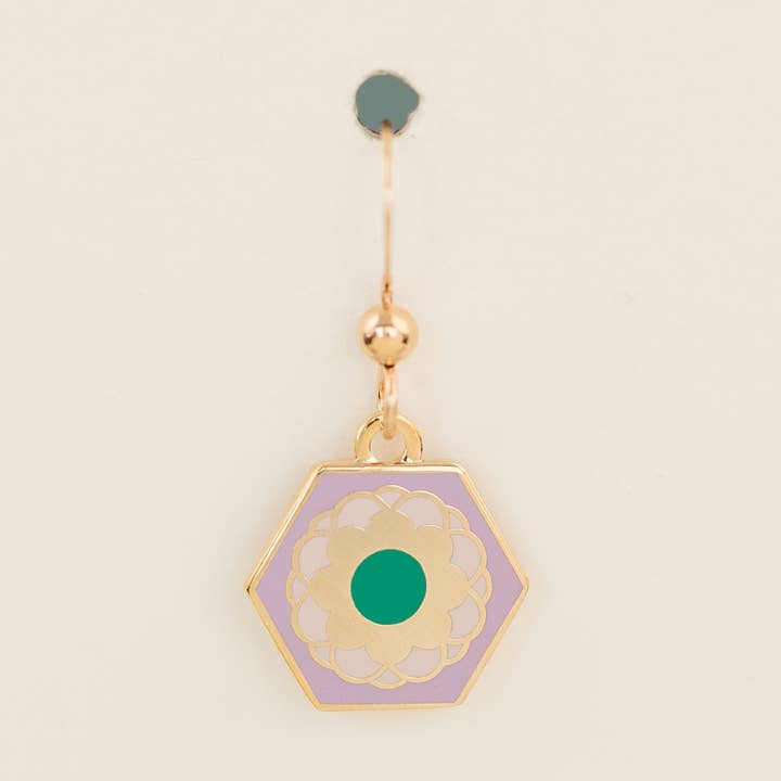 Flower Tile Mini Drop Earrings for wholesale by Tiny Deer Studio