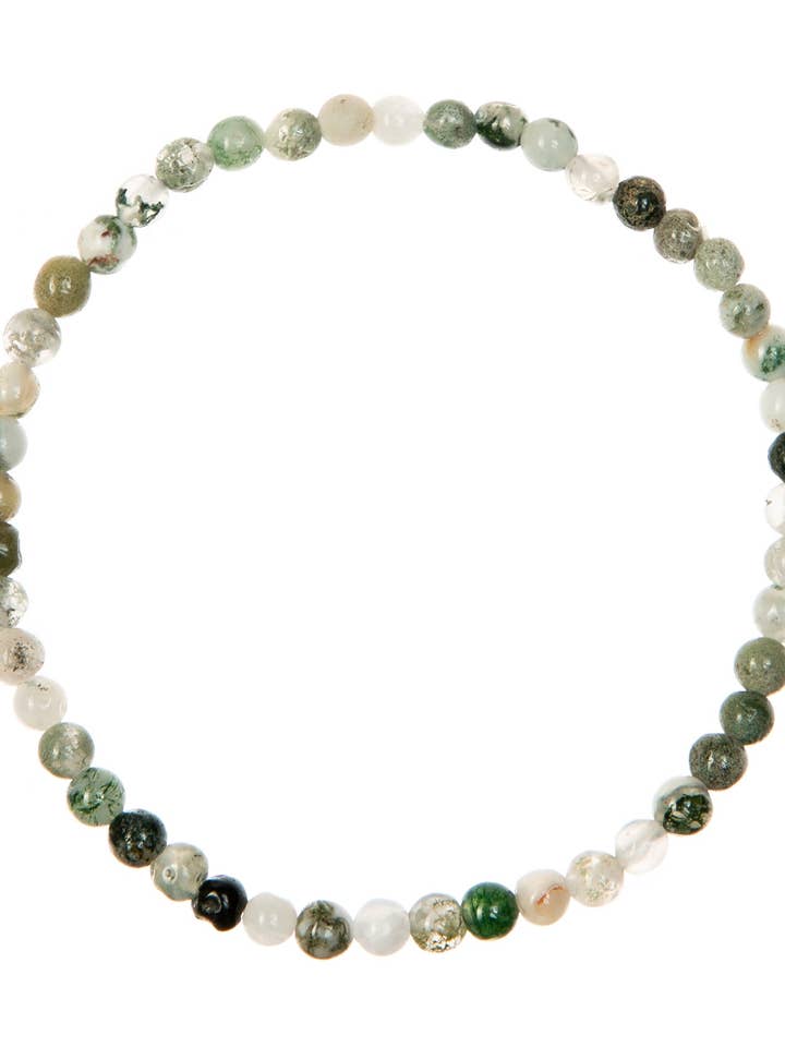 Tree Line Agate Stone Stretch Bracelet B1982-4MM for wholesale by Ole