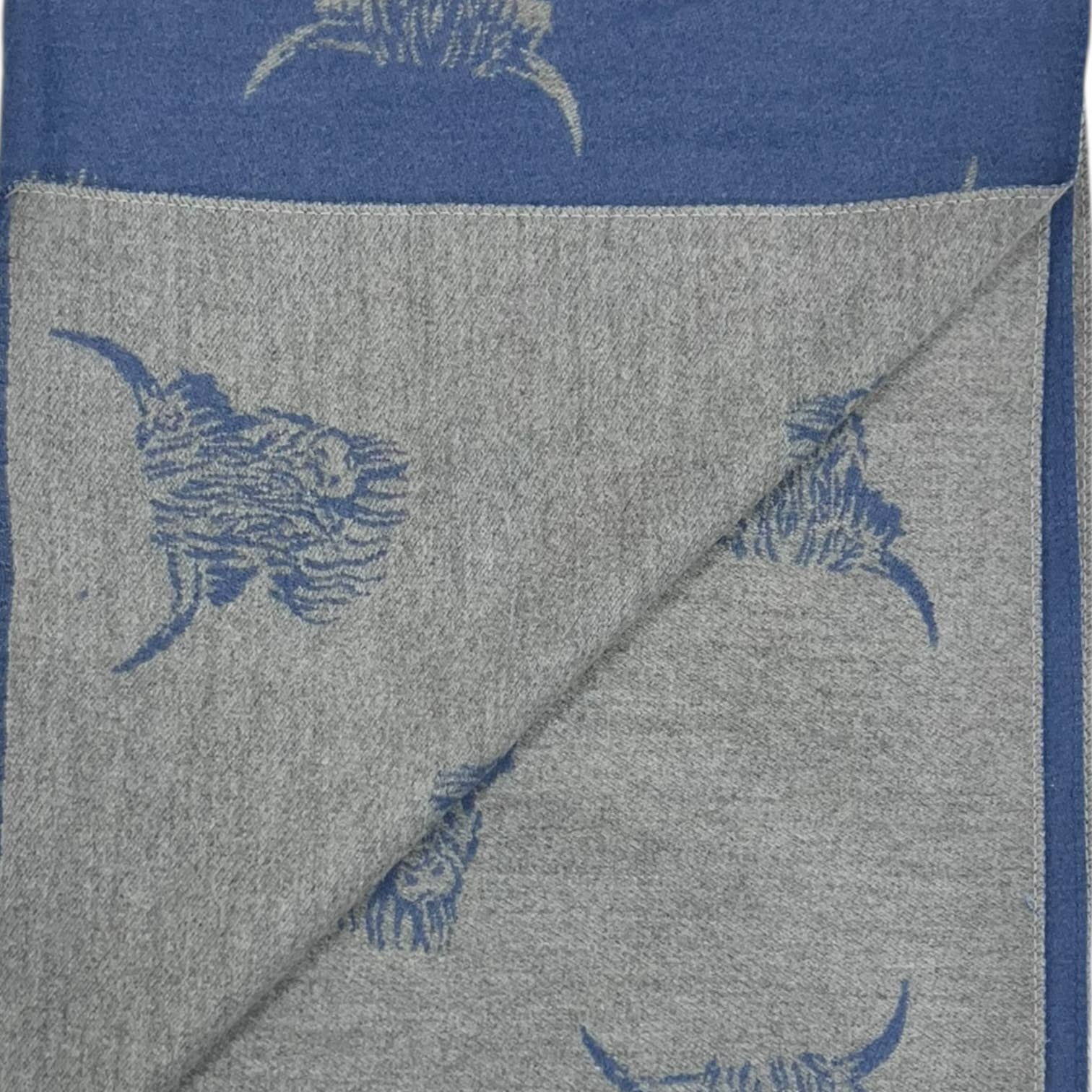 London Scarves - Wholesale Scarf - Women's - Highland cows on cashmere blend scarf finished with tassels14