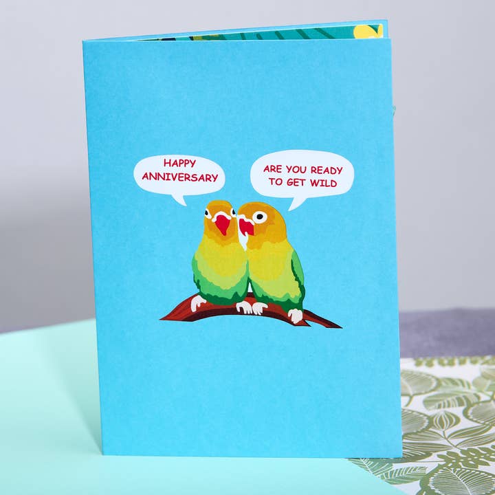 Dirty Pop Cards - Wholesale Love Card - Love Birds Funny 3D Pop-Up Naughty Anniversary Card