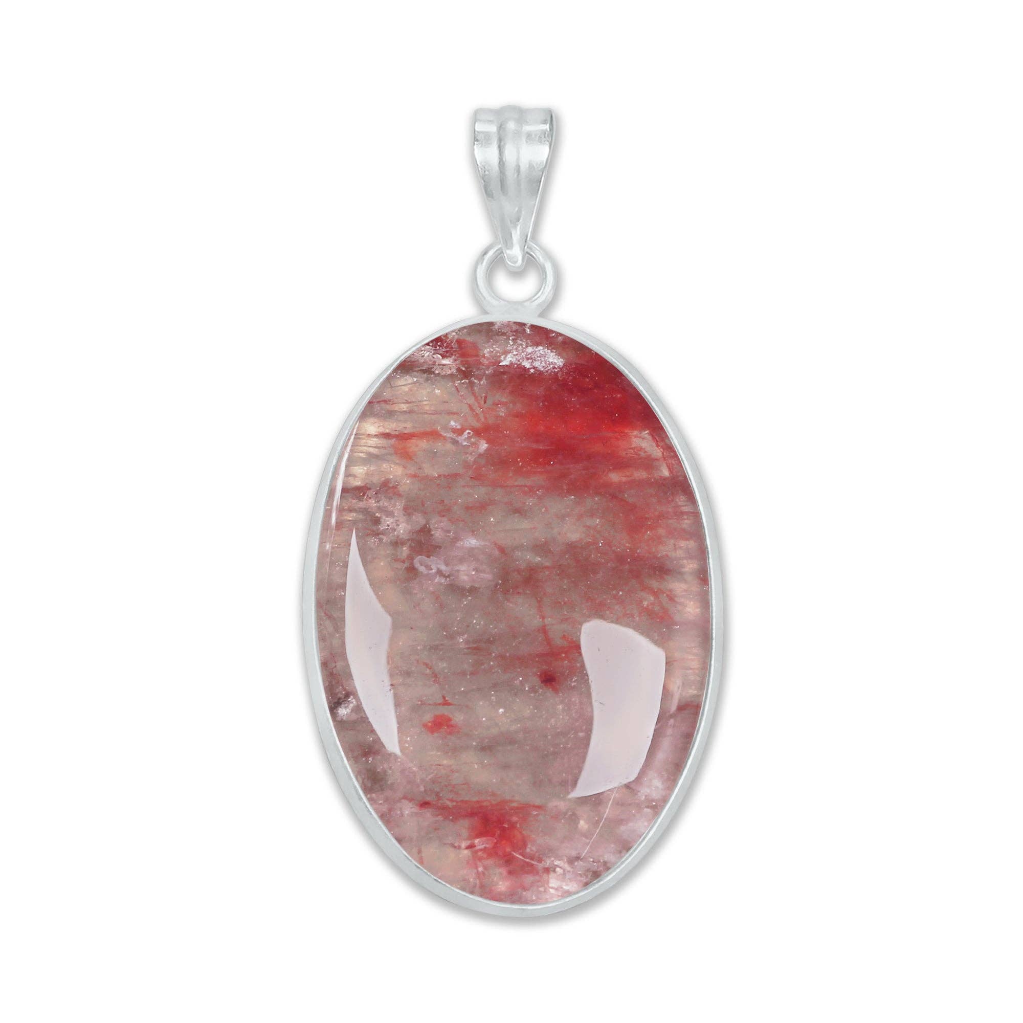 Handmade Jewels – wholesale Individual charm/pendant – Cherry Quartz Minimalist Pendants -  Handmade, Silver-Plated Brass, Wholesale Crystal Jewelry2