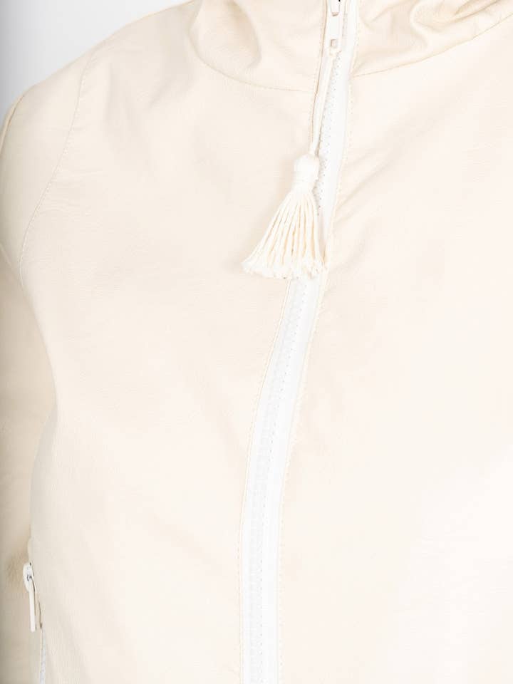 50% Vi 50% Pu Faux Leather Hooded Jacket for wholesale by No-nà by Siste's