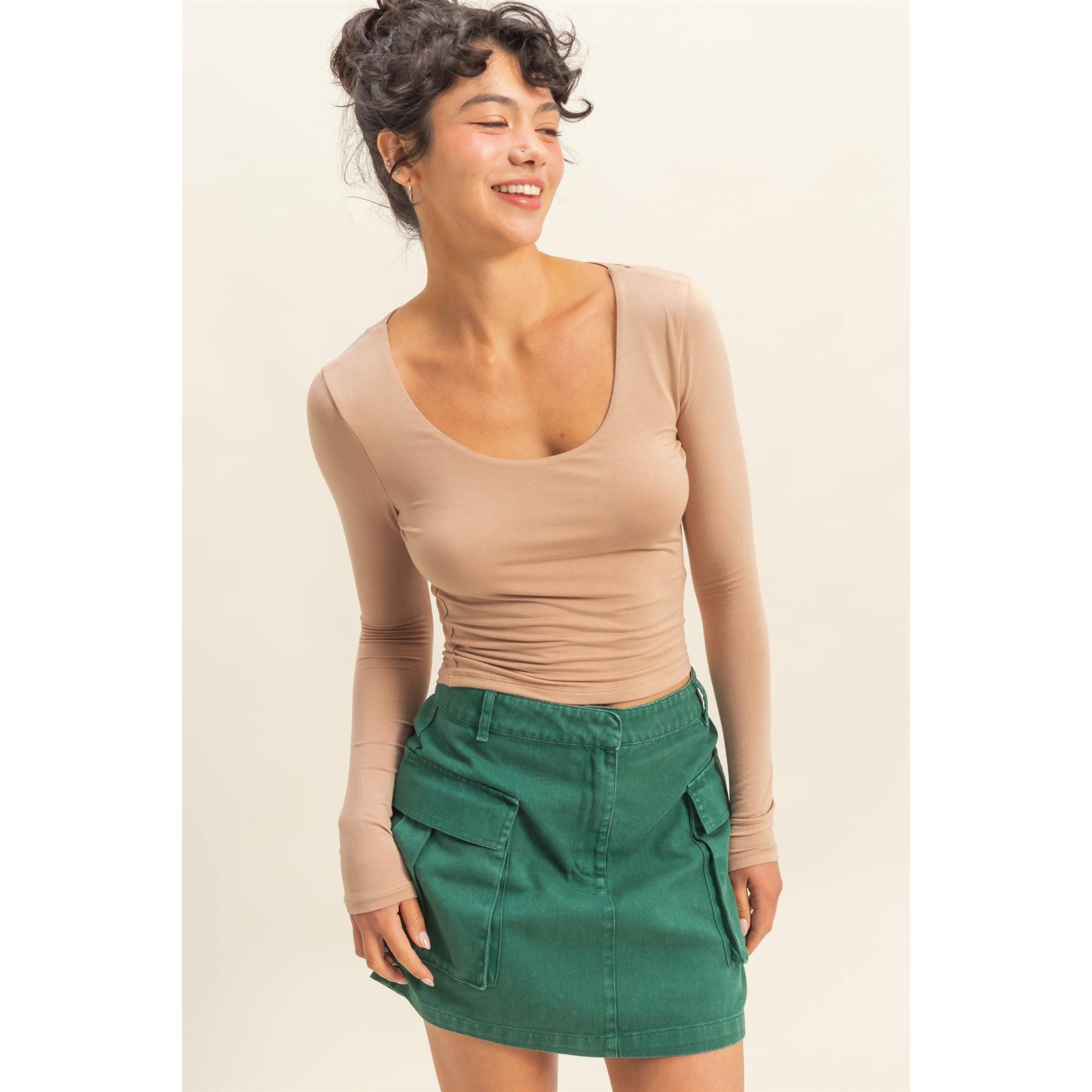 HYFVE - Wholesale Knit Top - Women's - Scoop Neck Long Sleeve Crop Top19