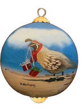Christmas Quail 3" Ornament for wholesale by Zhen Zhu Inc.