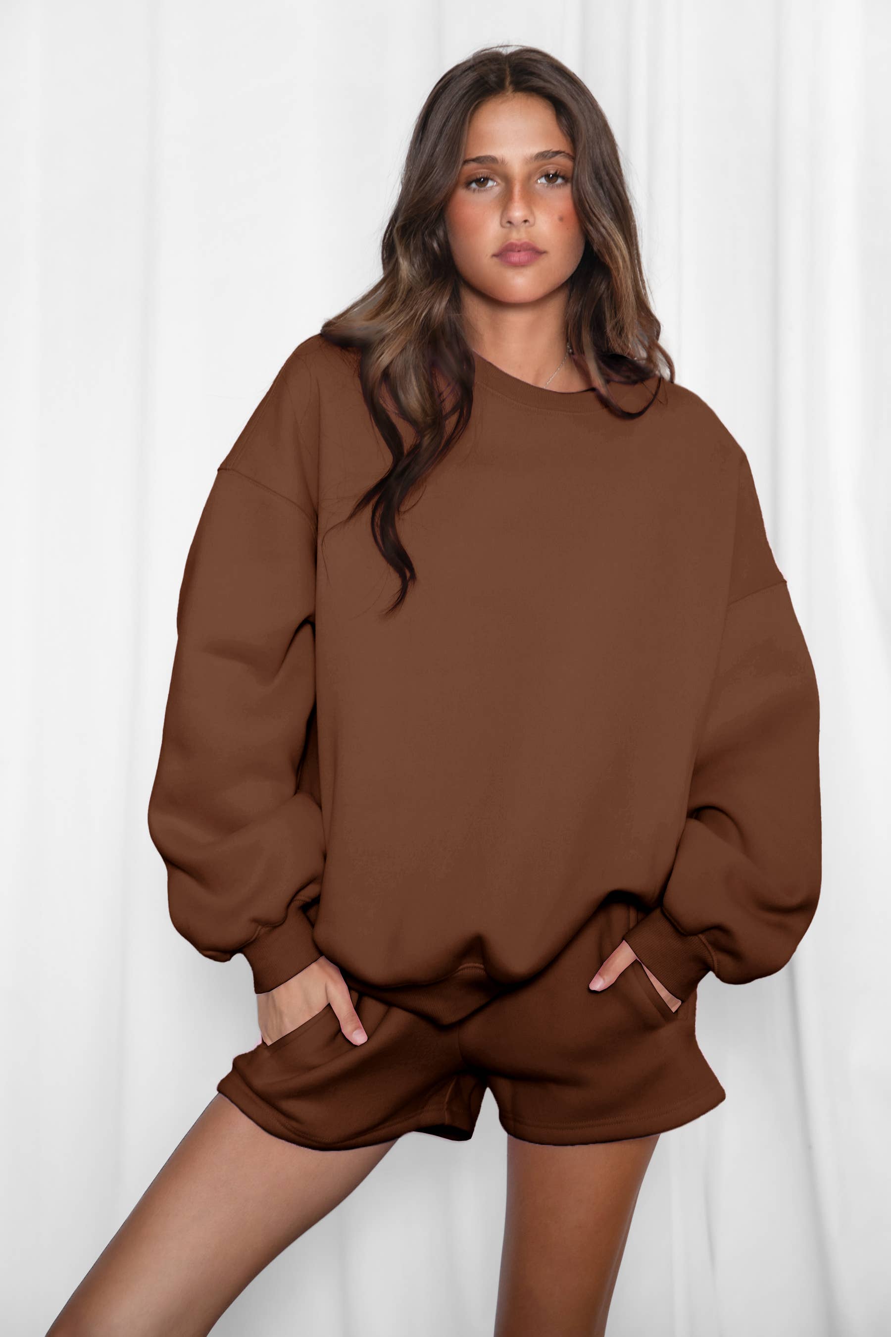 TICTOC - Wholesale Lounge Shorts - Women's - MOMO Plush Fleece Lounge High Waist Fleece Shorts12