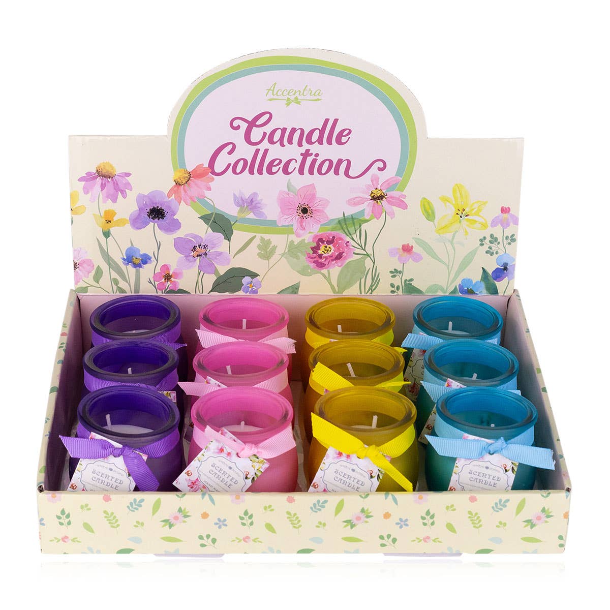 Accentra - Wholesale Retailer Display - Beauty & Wellness - Scented candle in display with floral fragrance0