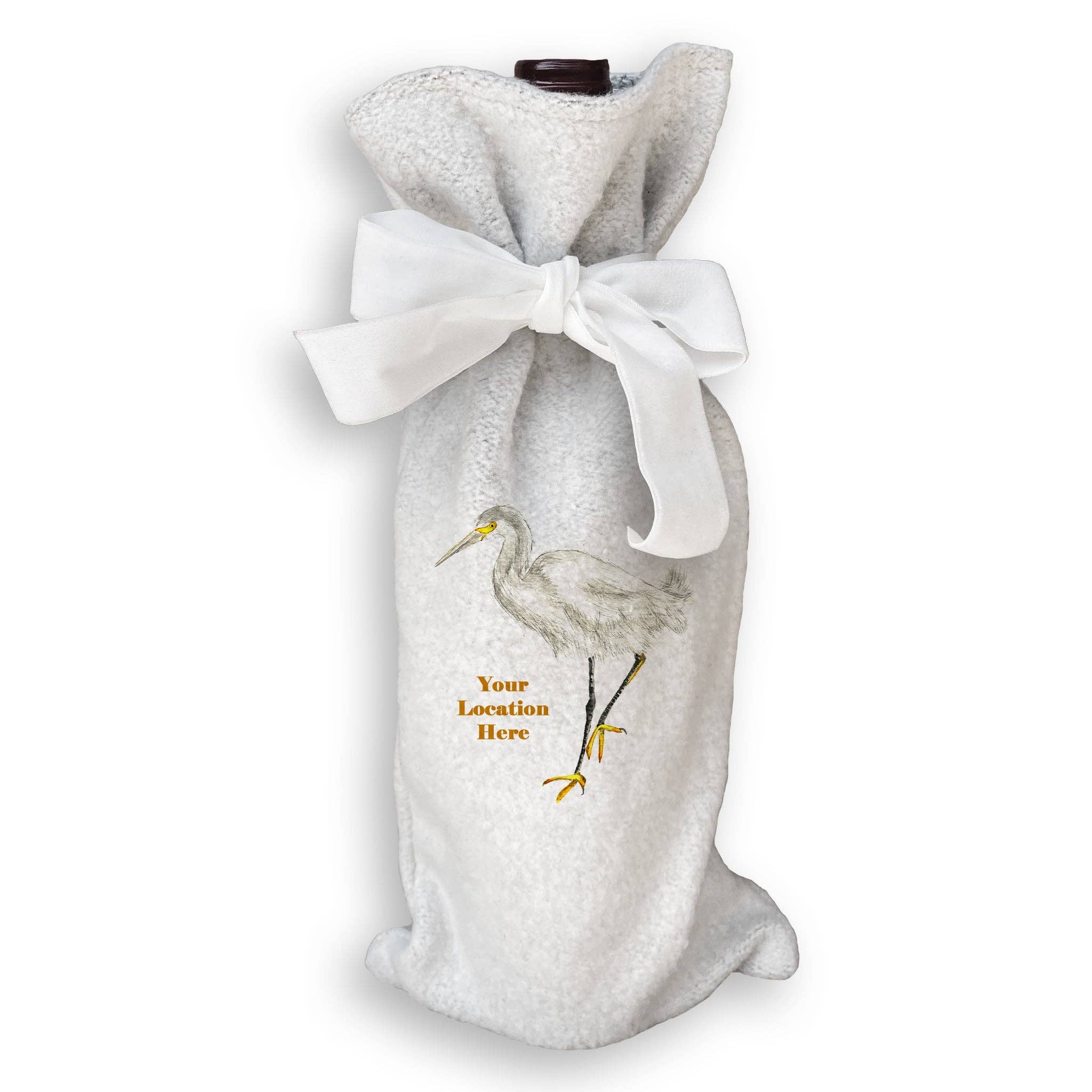 French Graffiti - Wholesale Tea Towel - Egret with Location17