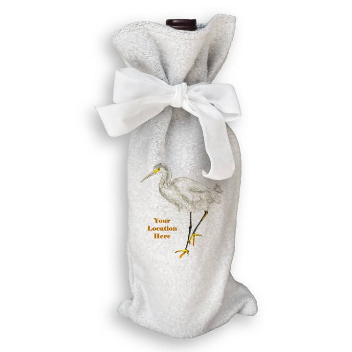 French Graffiti - Wholesale Tea Towel - Egret with Location17