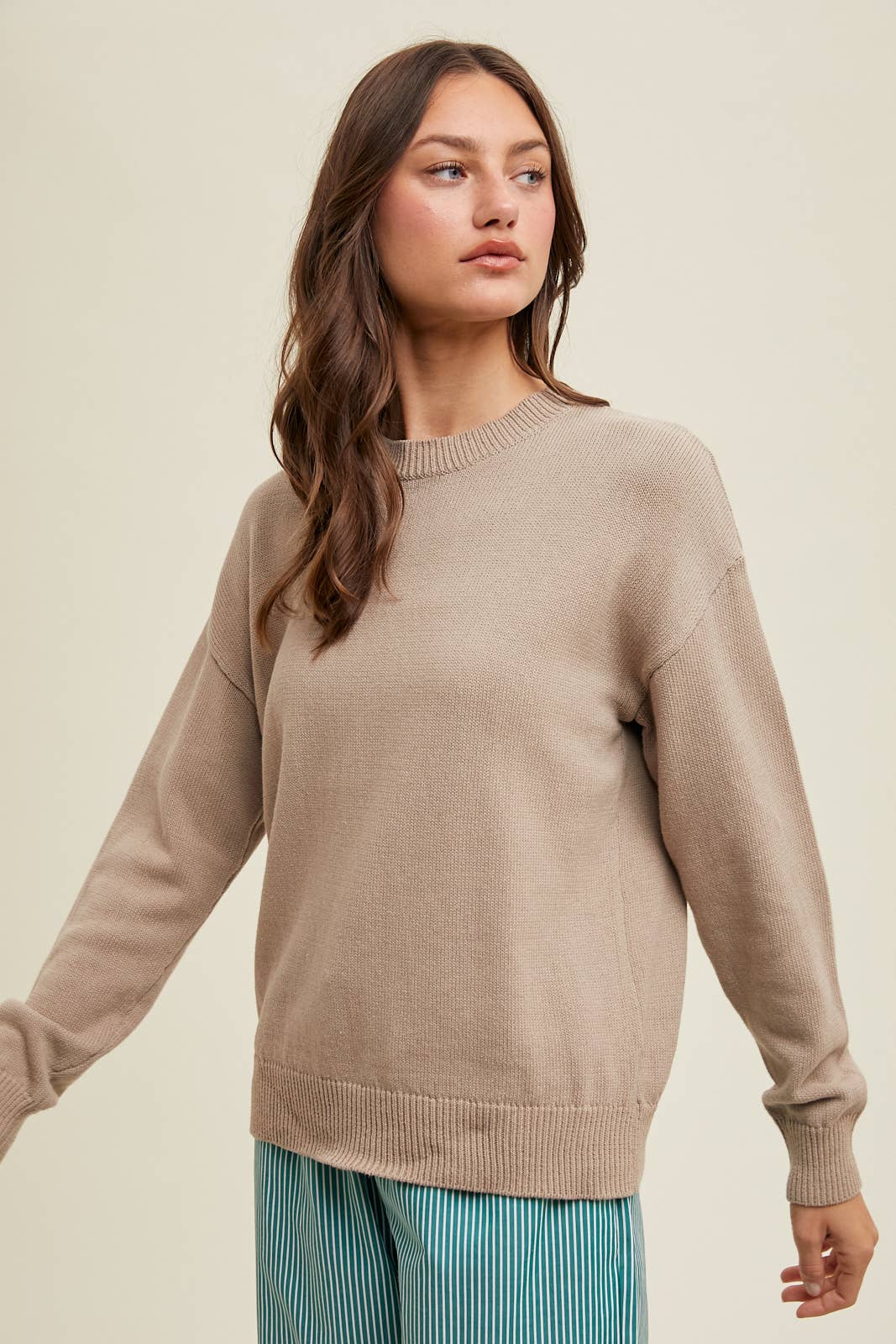 Wishlist Apparel - Vente Pull en maille – femme - PULL LÉGER À ÉPAULES TOMBANTES/WL24-93576