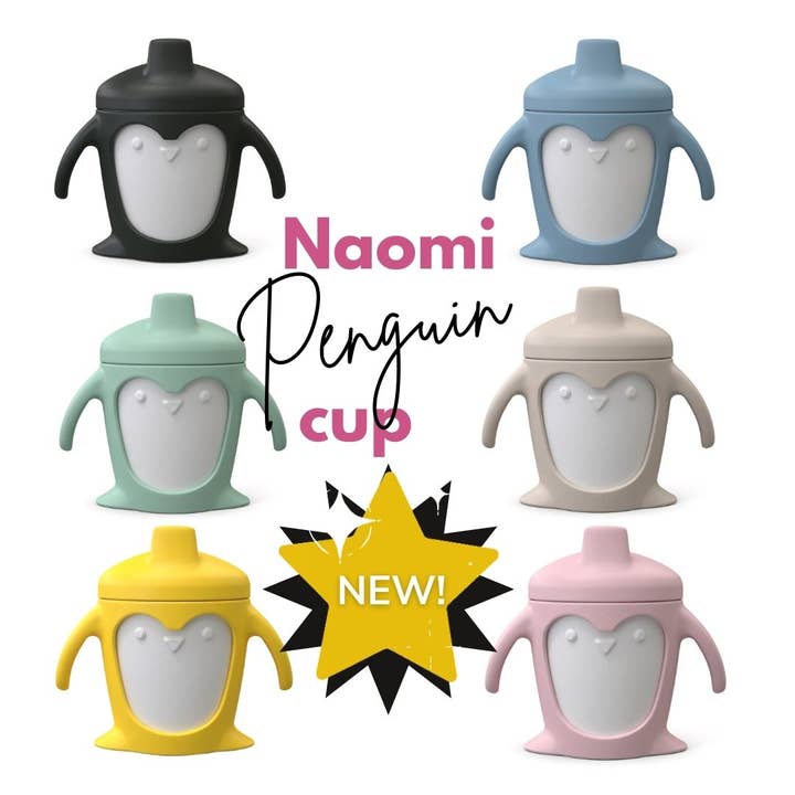 Naomi Penguin BabyCup i 100 % ren platinumsilikone for engroshandel hos Naomi
