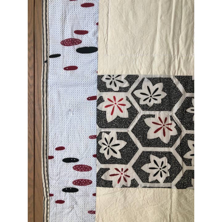JoanR - Wholesale Quilt - Red, Black And White Boro Inspired Quilt5