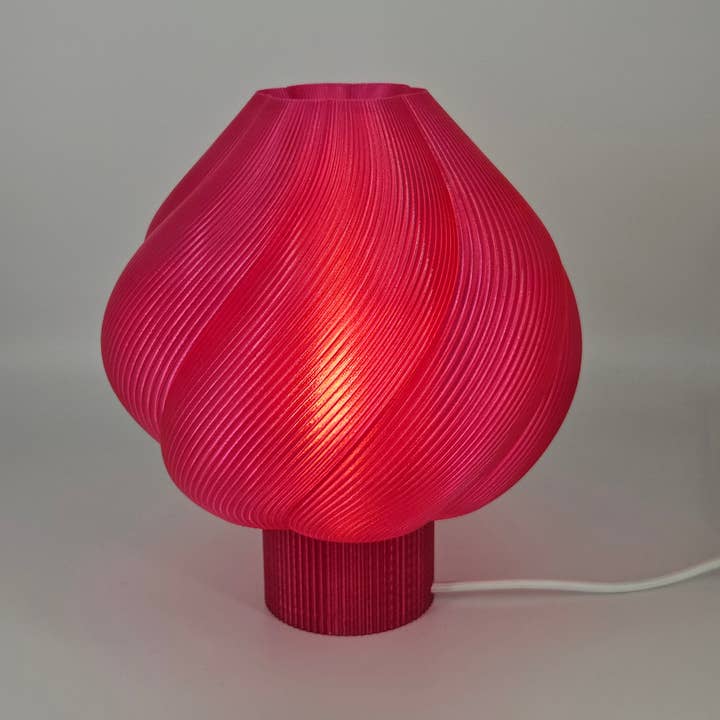 Coast Fig - Wholesale Accent/Desk Lamp - Concha ondulada - Rojo frambuesa3