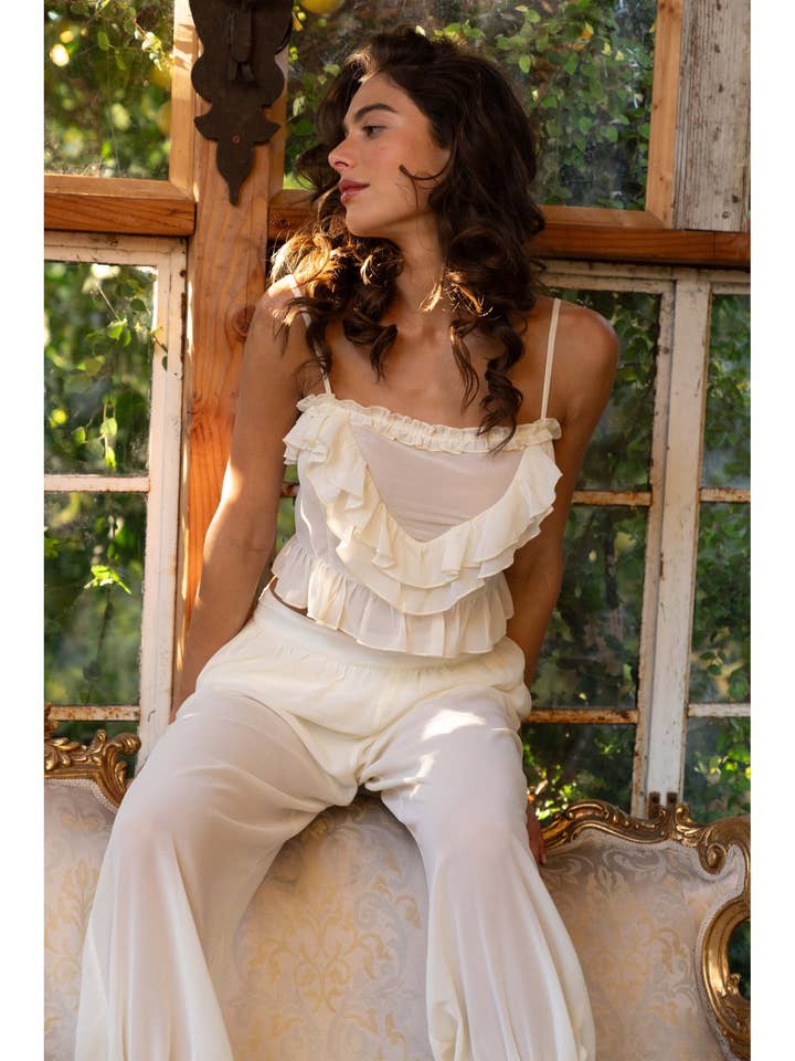 Frill Detail Cami Top and Balloon Pants Set for wholesale by Et Clet
