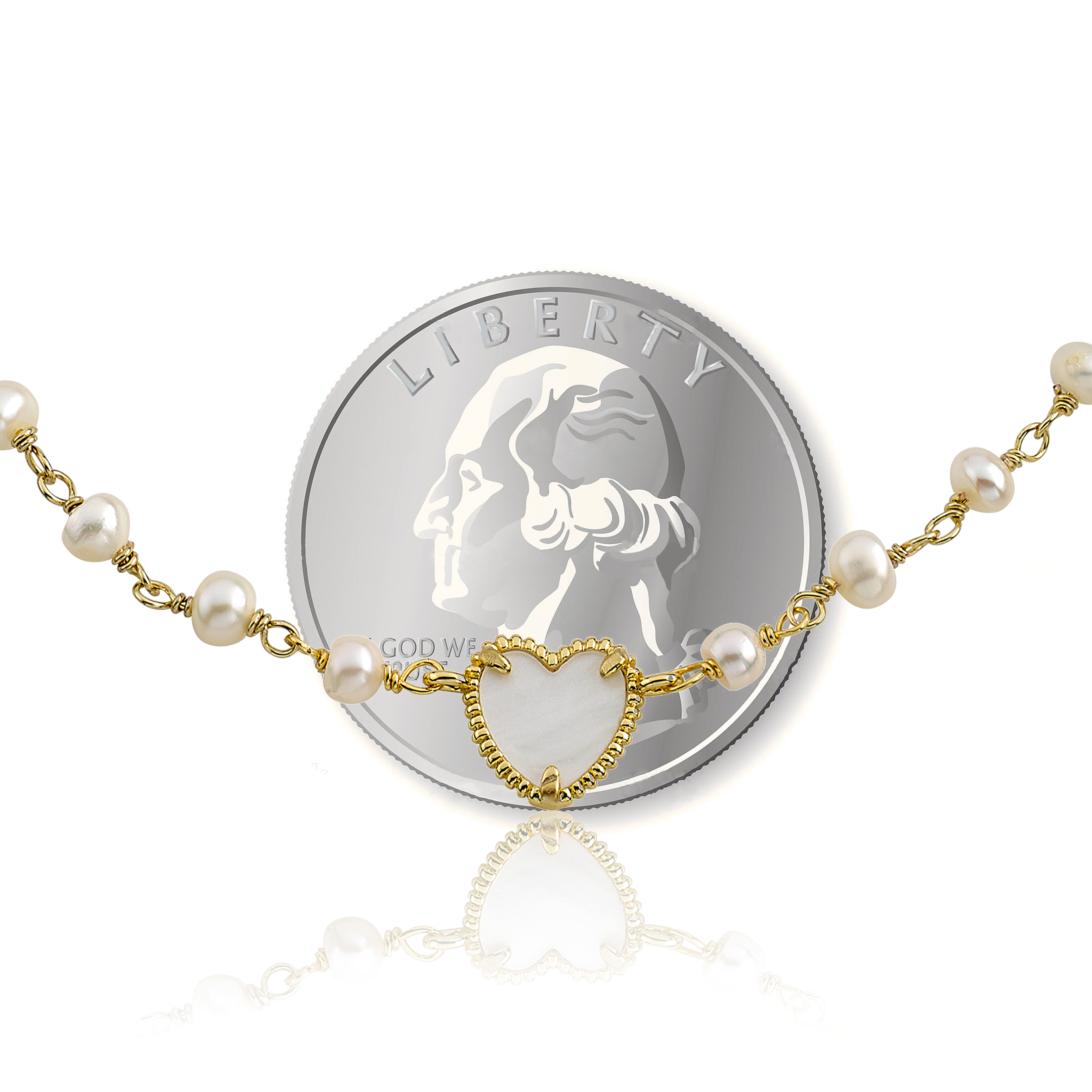 Little Miss Twin Stars - Wholesale Kids Necklace - Kids - Mother Of Pearl Heart Necklace4