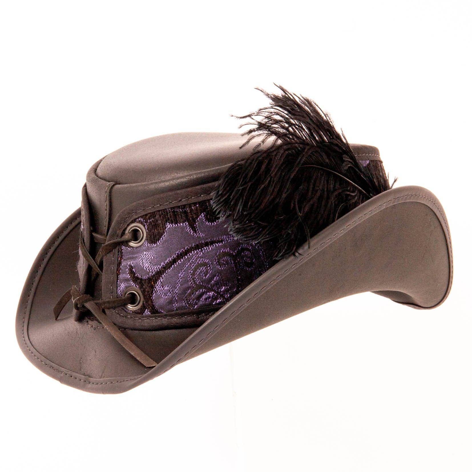 American Hat Makers - Vente Chapeau en feutre – unisexe - Chapeau de Festival en Cuir - Style Réversible Ren18