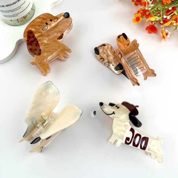 mildstyles - Wholesale Hair Clip - Women's - Playful Cute Puppy Cartoon Animal Hair Claw Clip1