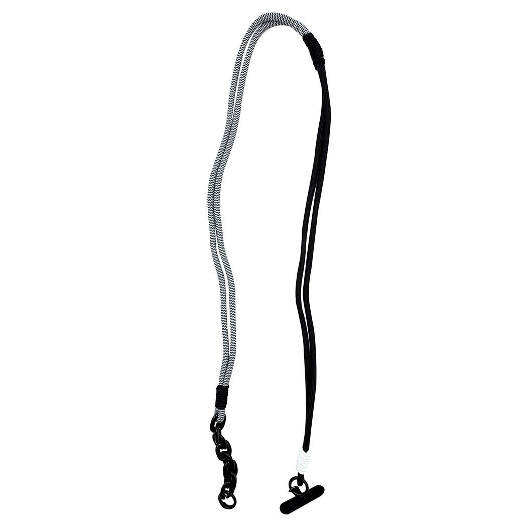 Fashion City - Wholesale Phonecase Strap - Two-Toned Rope Knotted Phone Charm Wrist Strap0