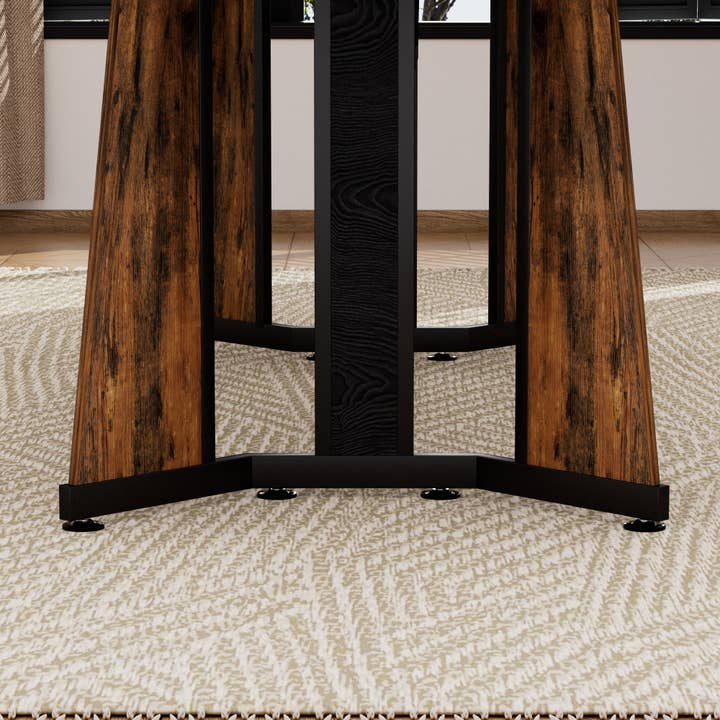 39F Inc. - Wholesale Side Table - Rustic Brown 8-Person Dining Table Adjustable Legs 70.9''7