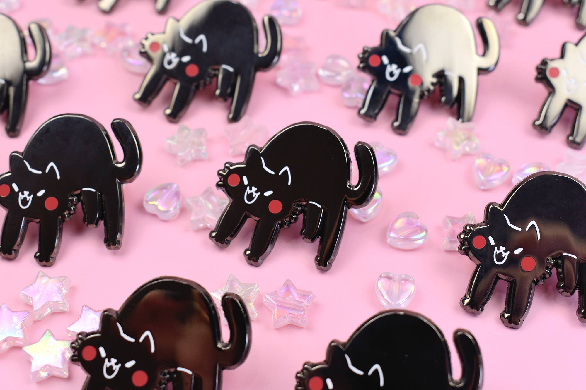 The Moonborn - Wholesale Lapel Pin/Button - Spooked Cat! Enamel Pin4