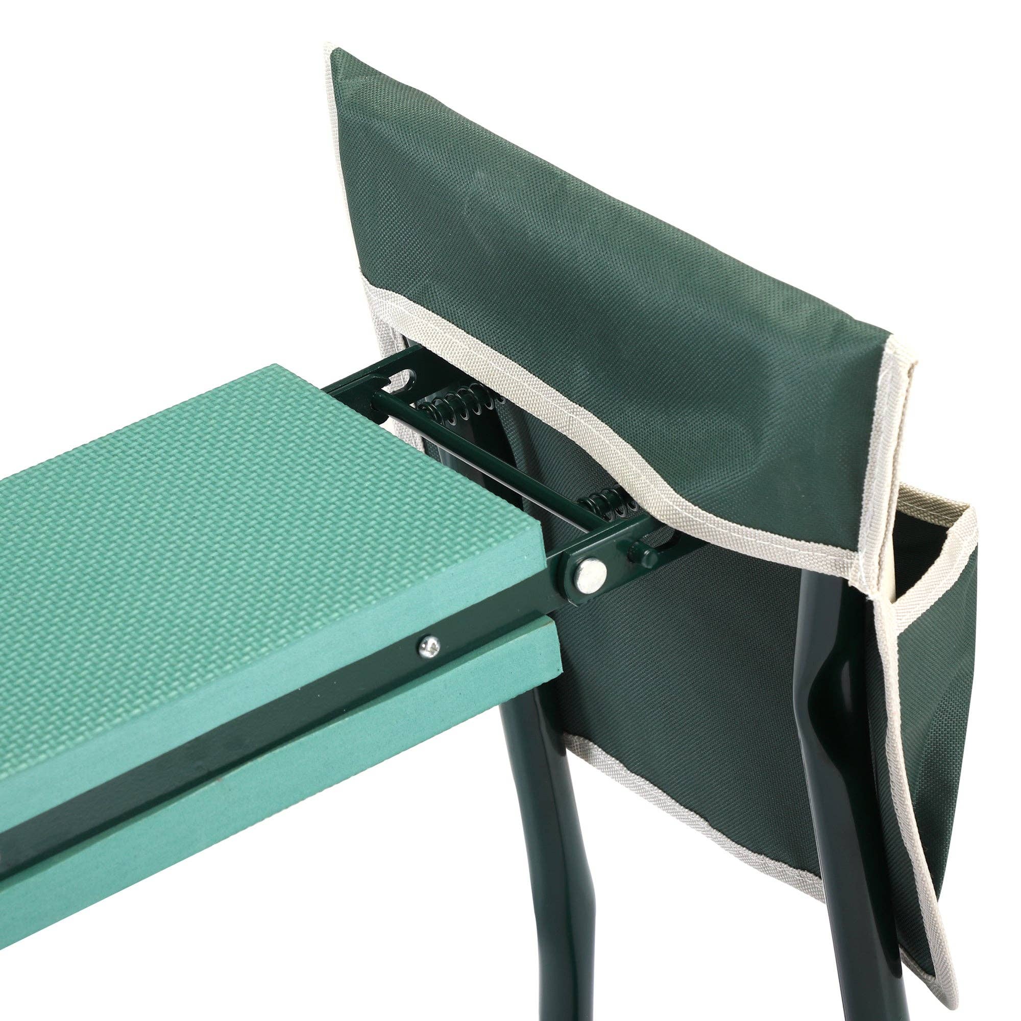 Outdoor 2-in-1 Garden Stool and Kneeler;  Garden Bench with Tool Bags;  Kneeling Pad;  Gift for Parent;  Portable;  Green for wholesale on Faire9