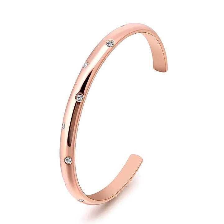 BG608RG B.Tiff Rose Gold 8-Stone Starlight Adjustable Cuff for wholesale by B.Tiff