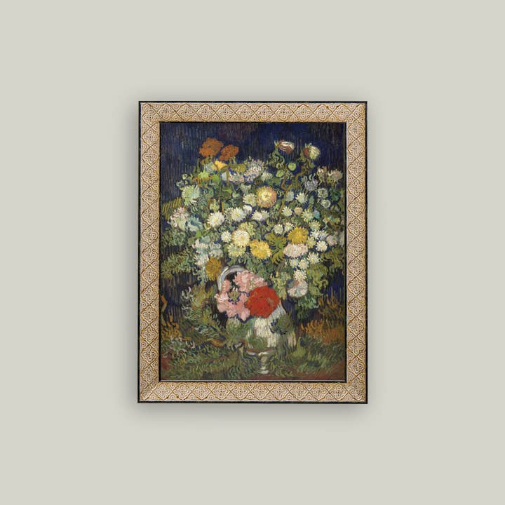 Petal Lane Home - Wholesale Wall Art Set - Flowers In Vase Framed Antique Art