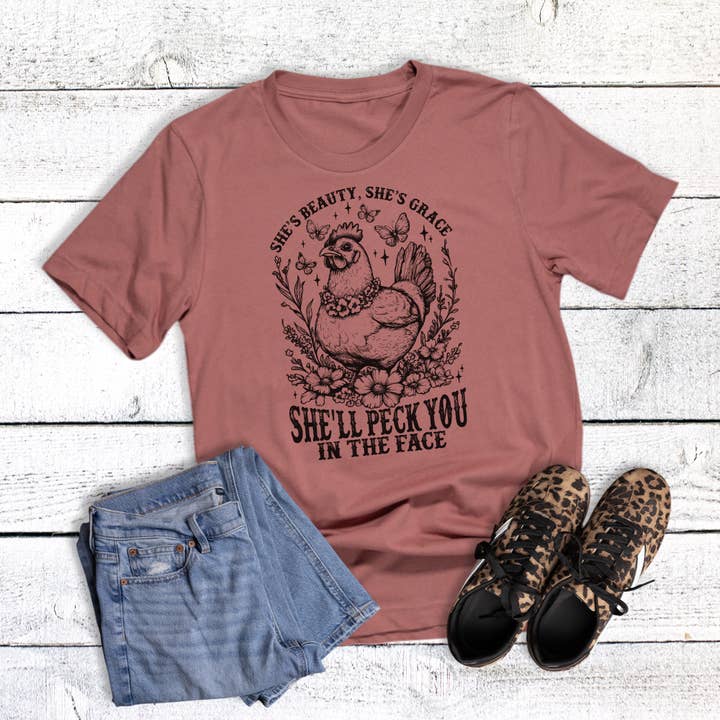 Kip Schoonheid Genade Peck Jij Grafisch T-shirt voor wholesale door Dust and Roots