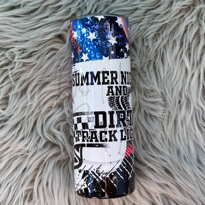 Summer Nights and Dirt Track Lights Tumbler for wholesale by Antisocial Designs