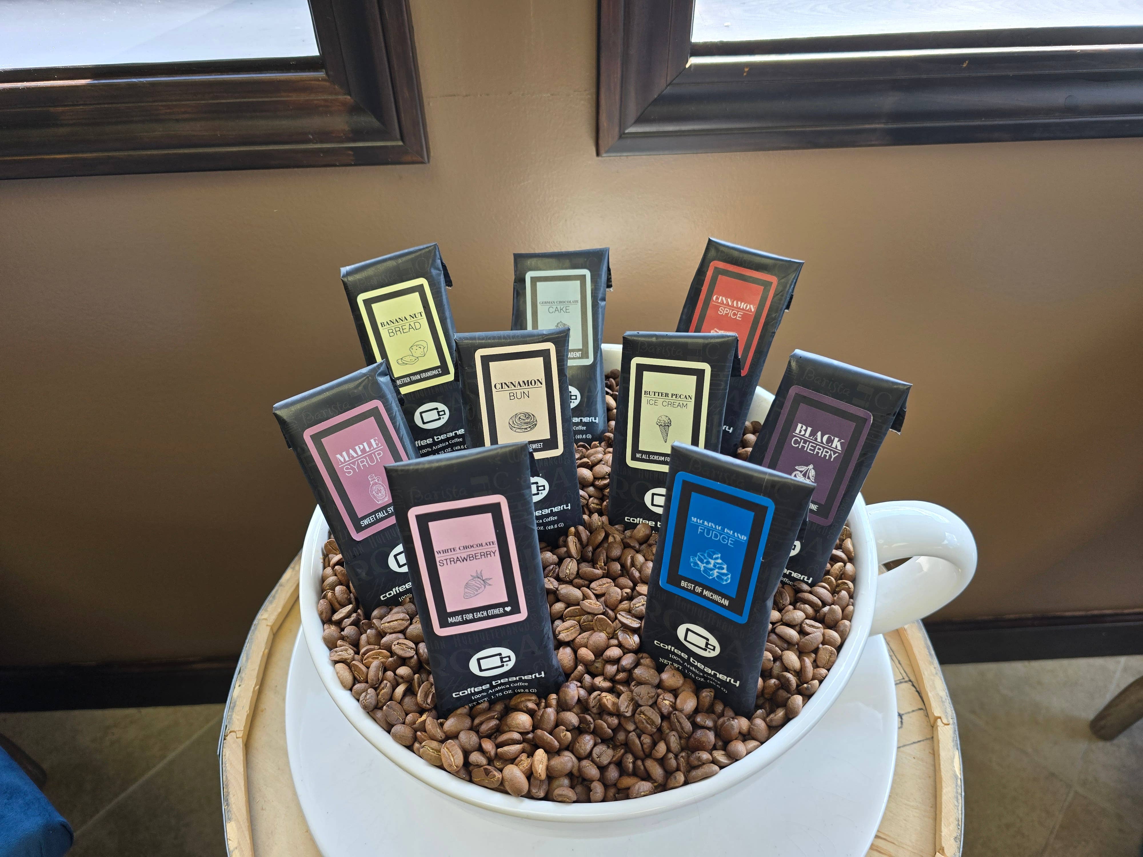 Coffee Beanery - Wholesale Ground Coffee - Banana Nut Bread Flavored Coffee | 1.75 oz One Pot Sampler3