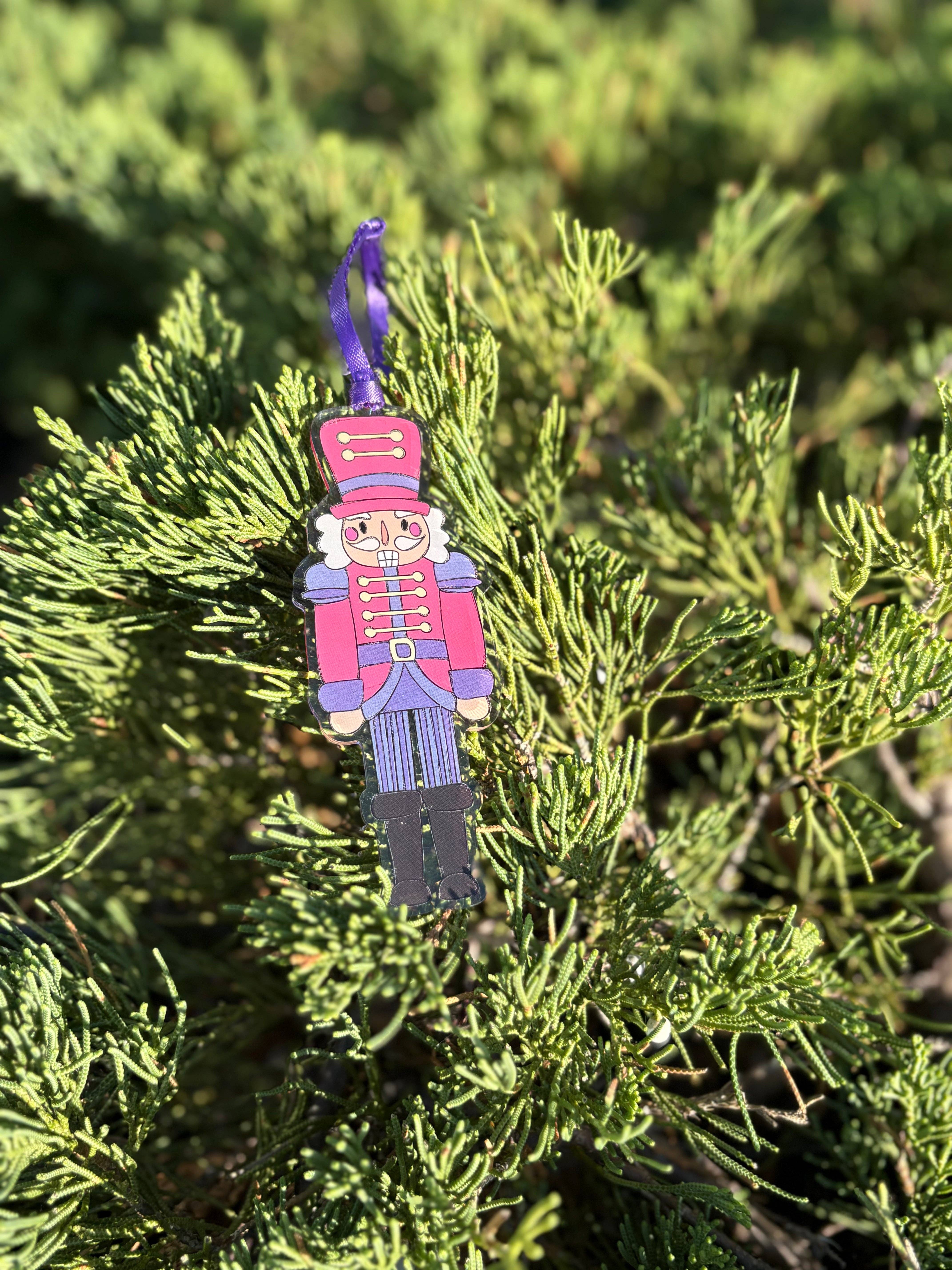 Casey Andrews Art - Wholesale Ornament - Colorful Nutcracker Pink Acrylic Ornament