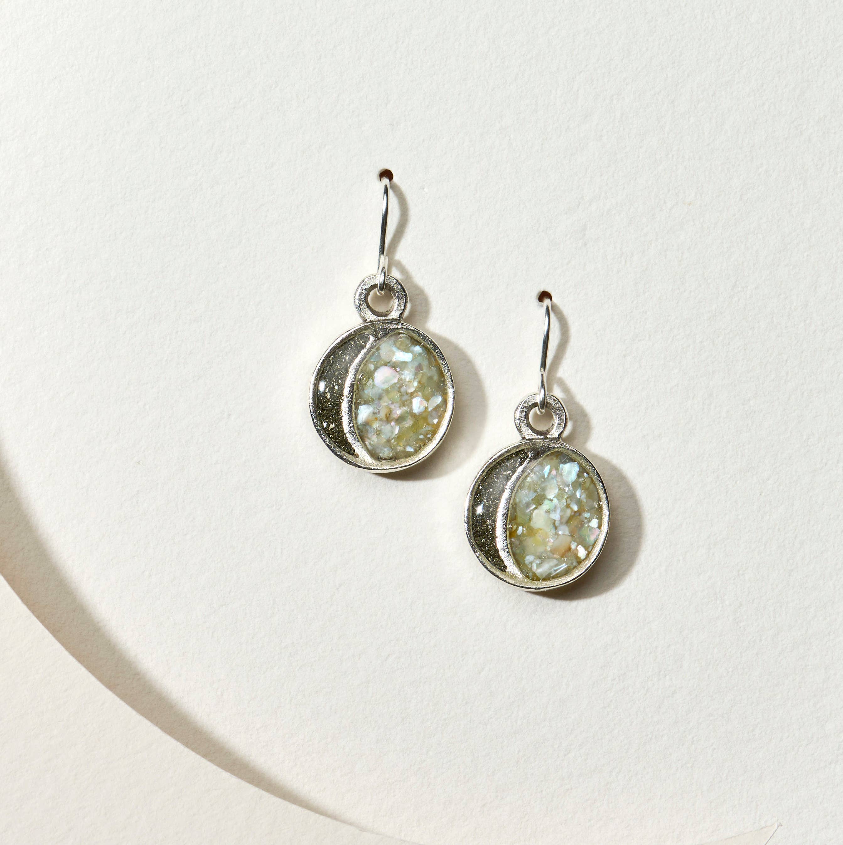 Cameoko - Wholesale Dangle Earrings - Silver Mini Moon Crescent Earrings0