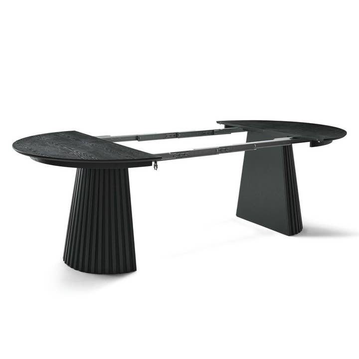 Furnhouse - Venta al por mayor Mesas auxiliares - Mesa de comedor redonda extensible Svendborg ø120/220 cm - Roble negro6