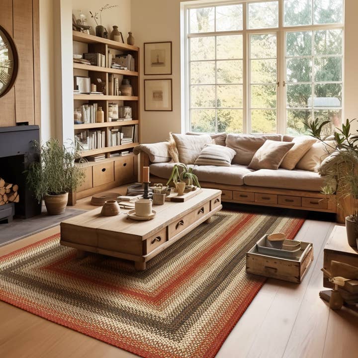 Homespice Decor - Wholesale Area Rug - Homespice Chester Rustic Barn Red Jute Braided Rugs