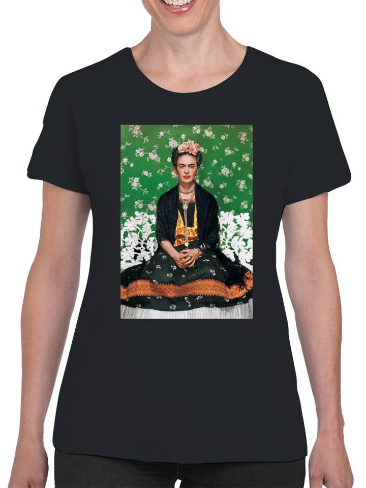 Swift Retail - Wholesale T-Shirt (Graphic) - Women's - Vibrant Portrait with Floral Background Women's T-Shirt1