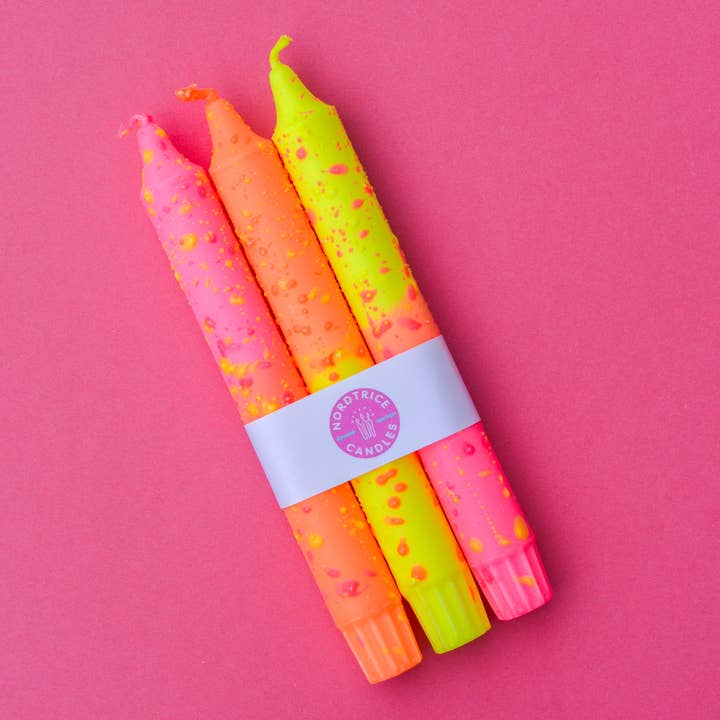 Taper candles- 3 pack/ Neon Pink and other Purchase Wholesale neonato. Free Returns & Net 60 Terms on Faire trending on Faire.