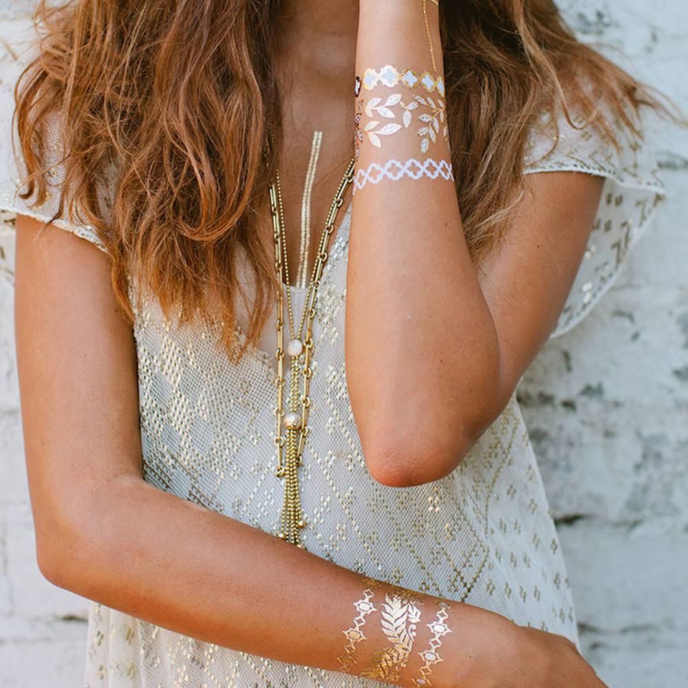 My Wholesale Warehouse - Wholesale Temporary Tattoo - Love Island Inspired Summer Festival and Beach Holiday Metallic Tattoos23