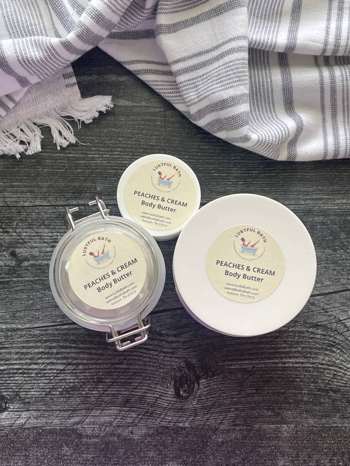 PEACHES & CREAM BODY BUTTER for wholesale by Lustful Bath