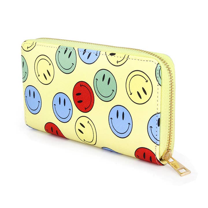 Fashion City - Wholesale Wallet - Women's - Colorful Smiley Faces Wallet