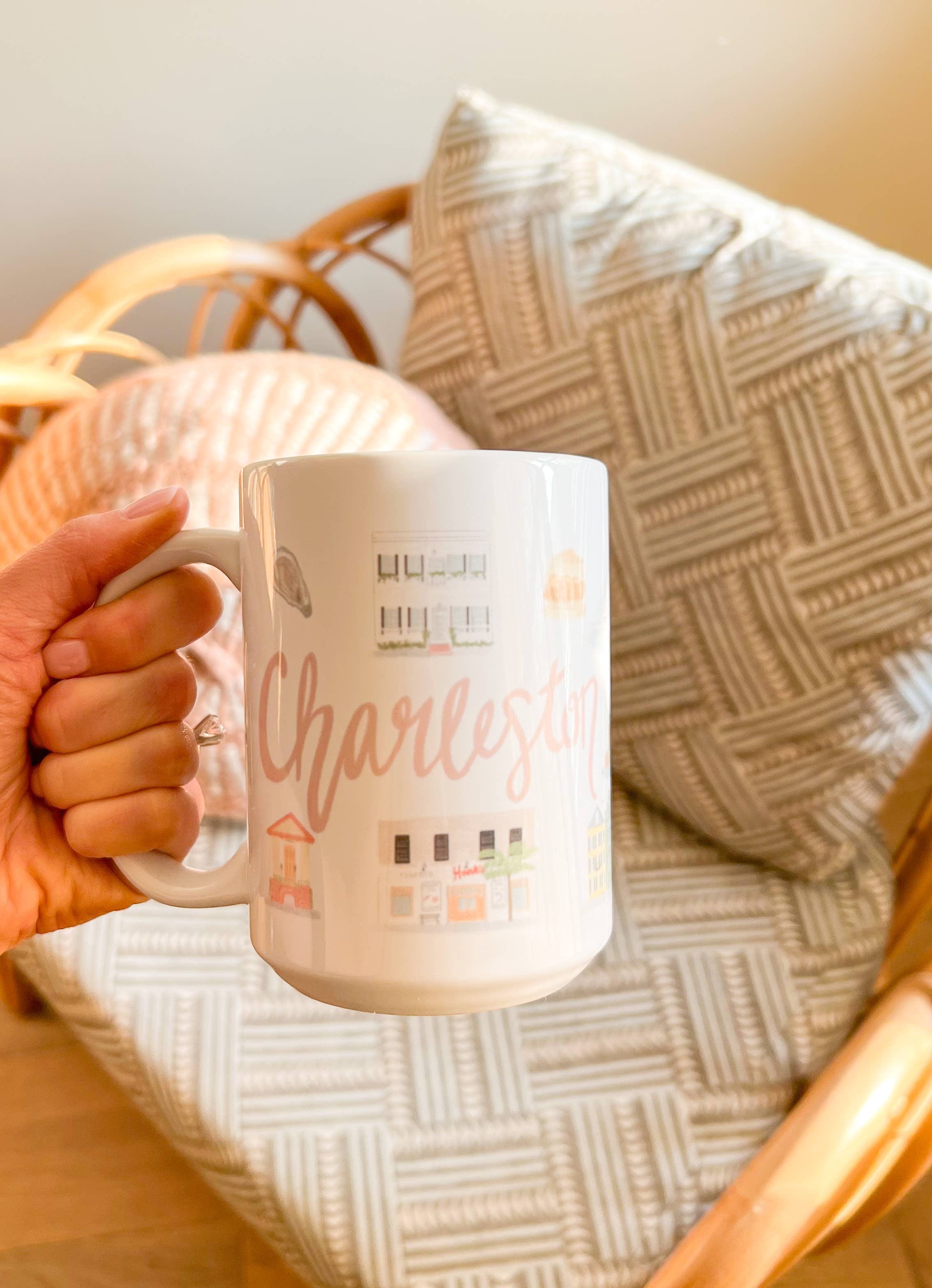 Palm Prints - Wholesale Coffee Mug - Charleston Landmark Mug1