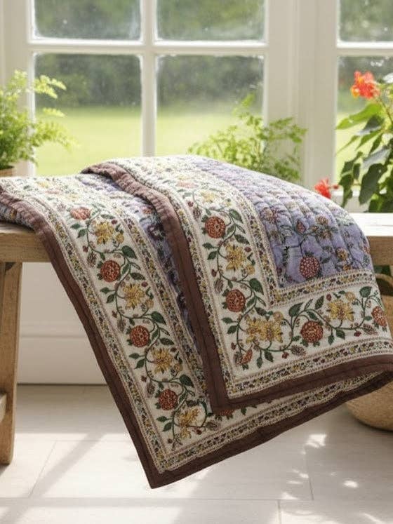 Couette en coton biologique fabriquée à la main à Jaipur #12 pour la vente par Akshu & Ameirah