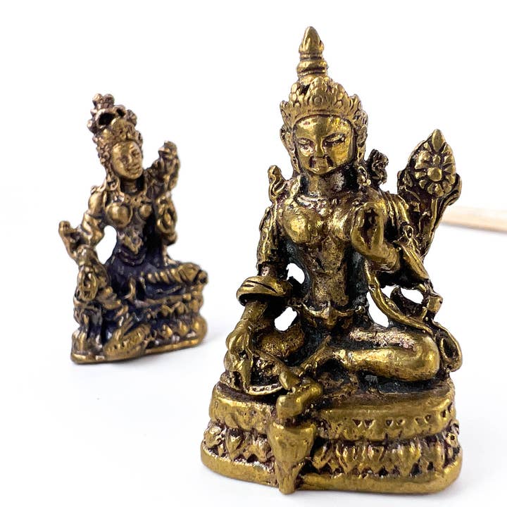 GREENROOTS USA LLC - Wholesale Decorative Figurine - 1-2" Sitting Tara Mini Statue (Assorted Designs)8