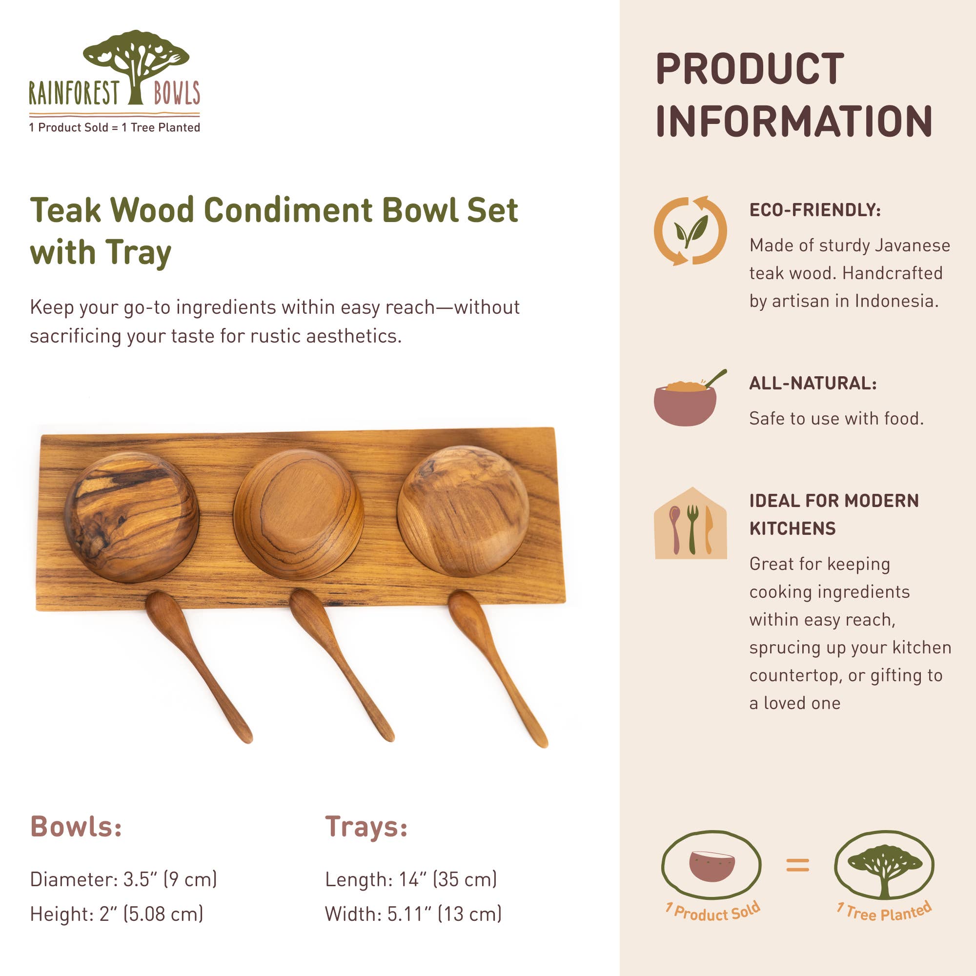 Rainforest Bowls – wholesale Condiment/dip bowl – Teak Wood Condiment Dipping Bowl Set with Tray7