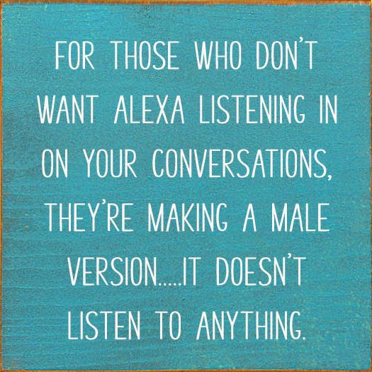 SAWDUST CITY – wholesale Skylt – För dem som inte vill att Alexa ska lyssna på... Trä skylt8